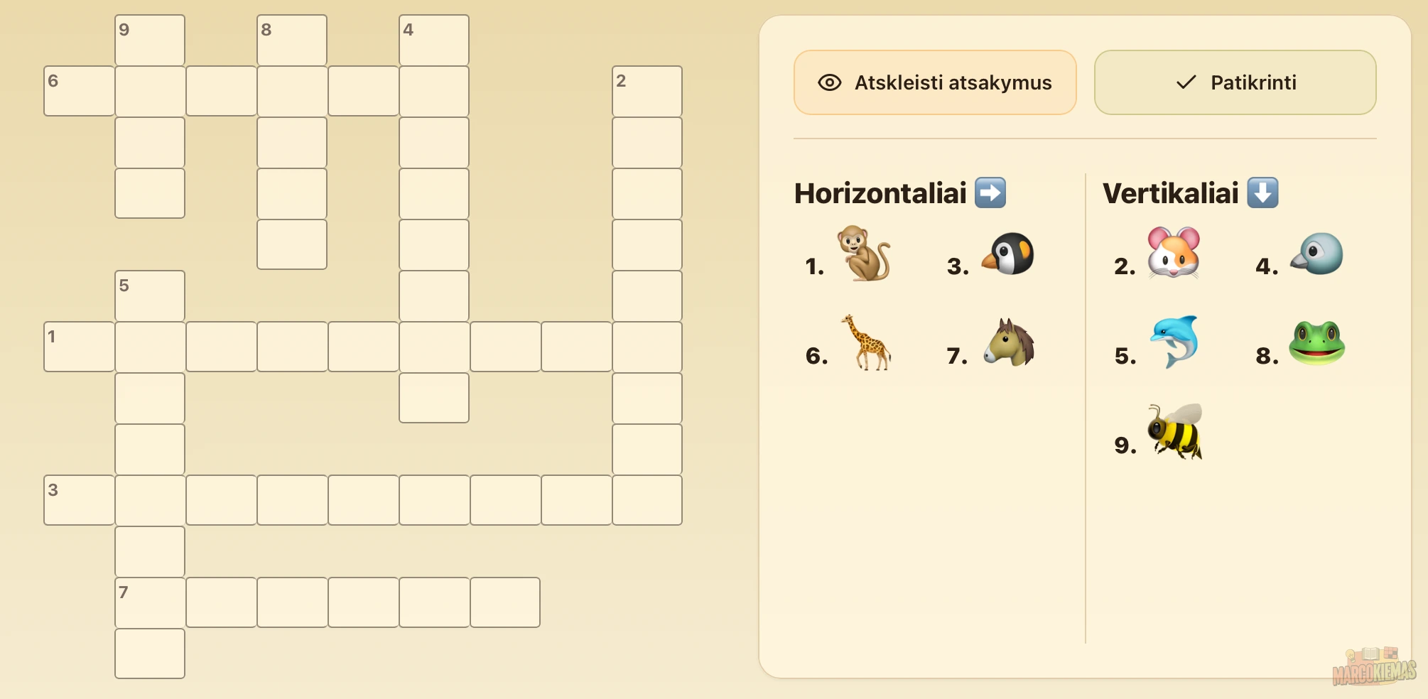 Kryžiažodis vaikams